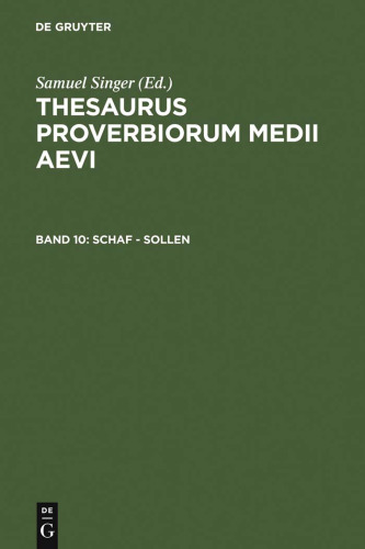 Thesaurus proverbiorum medii aevi, 10, Schaf - sollen