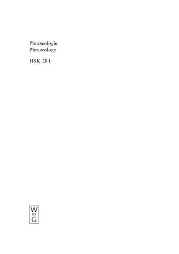 Phraseologie: ein internationales Handbuch zeitgenössischer Forschung