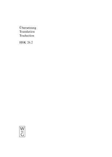 Übersetzung Translation Traduction: An International Encyclopedia of Translation Studies