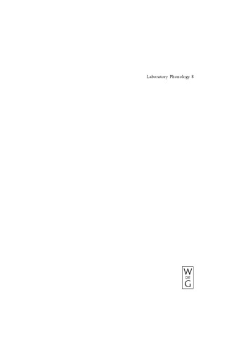 Laboratory Phonology 8: Varieties of Phonological Competence