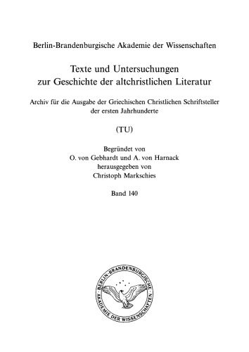 Perpetua und der Ägypter oder Bilder des Bösen im frühen afrikanischen Christentum Ein Versuch zur Passio sanctarum Perpetuae et Felicitatis