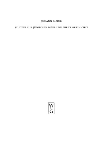 Studien zur jüdischen Bibel und ihrer Geschichte