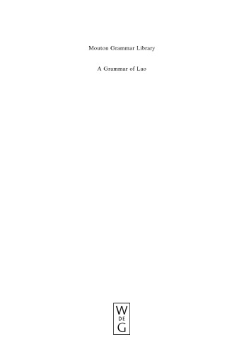 A Grammar of Lao