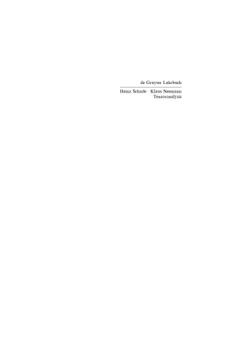 Tensoranalysis (De Gruyter Lehrbuch)