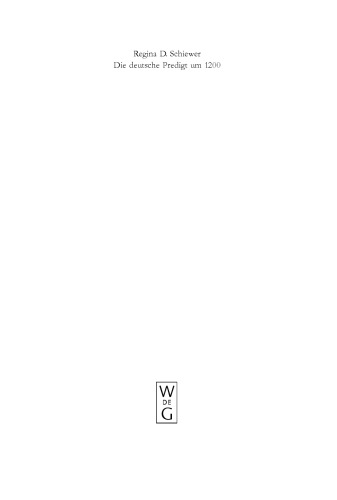 Die deutsche Predigt um 1200. Ein Handbuch