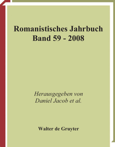 Romanistisches Jahrbuch 2008: Band 59