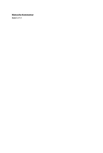 Kommentar zu Nietzsches "Menschliches, Allzumenschliches" I