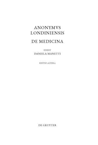 De medicina: Editio altera