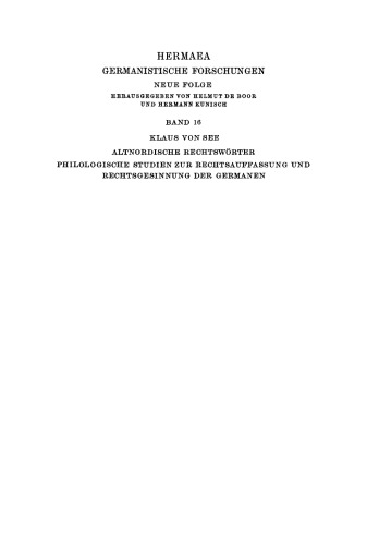 Altnordische Rechtswörter: Philologische Studien zur Rechtsauffassung und Rechtsgesinnung der Germanen