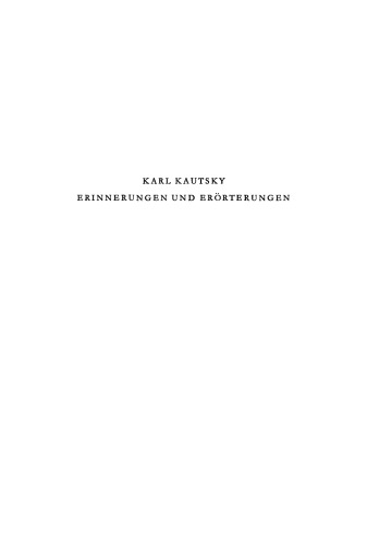 Erinnerungen und Erörterungen