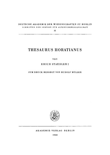 Thesaurus Horatianus