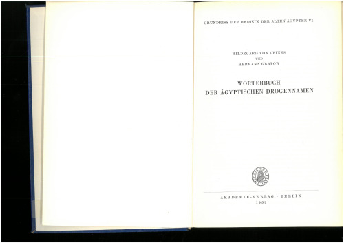 Wörterbuch der Ägyptischen Drogennamen