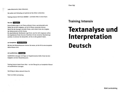 Training intensiv Textanalyse und Interpretation Deutsch: Gymnasium Oberstufe