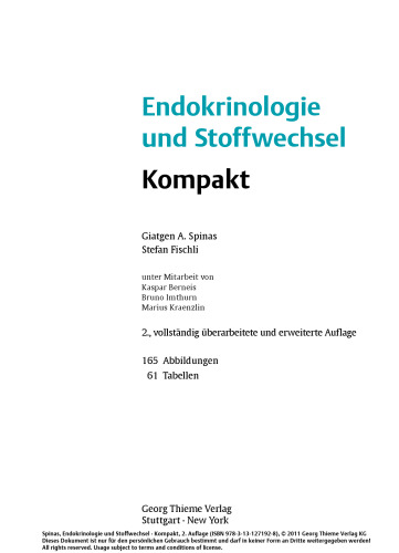 Endokrinologie und Stoffwechsel kompakt: Grundlagen und Klinik prägnant und anschaulich dargestellt