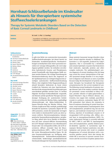 Schlaglicht Augenheilkunde: Kinderophthalmologie: Online-Version in der eRef