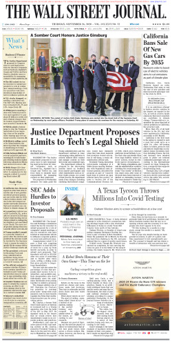 Wall Street Journal Thursday September 24, 2020
