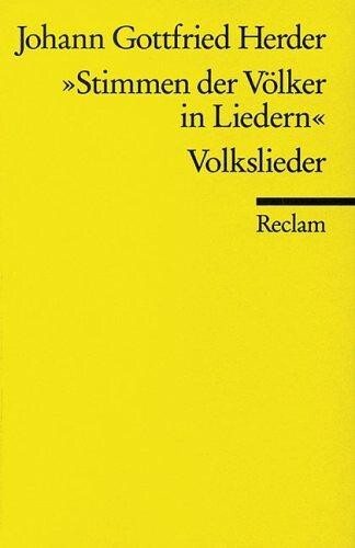 "Stimmen der Völker in Liedern" : Volkslieder