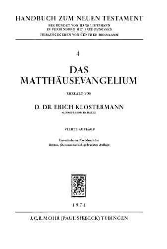 Das Matthäusevangelium