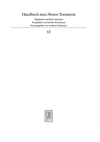 An Philemon. An Die Kolosser. An Die Epheser