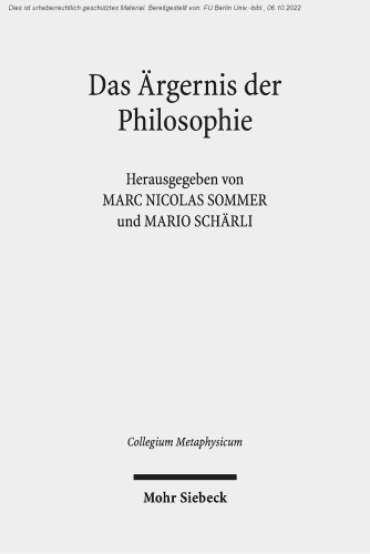 Das Ärgernis der Philosophie: Metaphysik in Adornos Negativer Dialektik