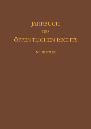 Jahrbuch des öffentlichen Rechts der Gegenwart. Neue Folge