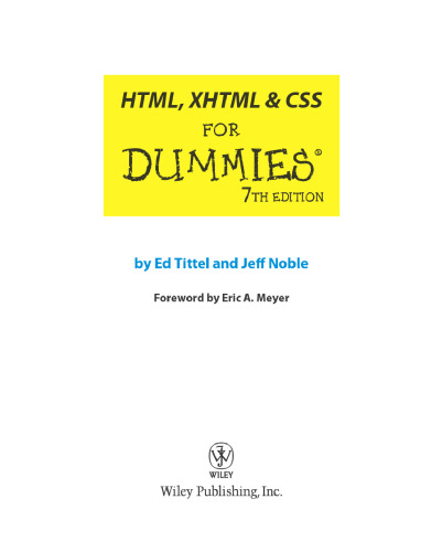HTML XHTML and CSS for Dummies