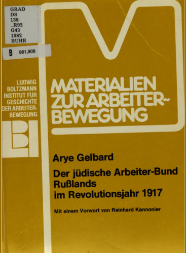 Der jüdische Arbeiter-Bund Russlands im Revolutionsjahr 1917
