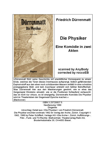 Die Physiker. Eine Komodie in zwei Akten