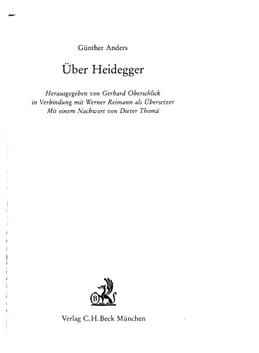 Über Heidegger (German Edition)