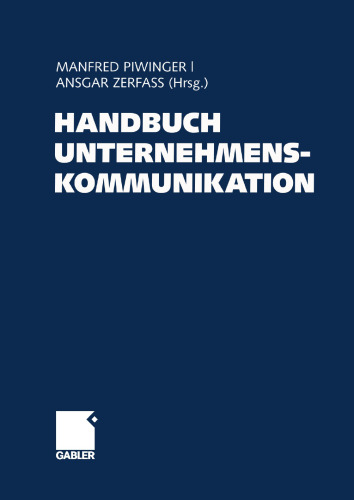 Handbuch Unternehmenskommunikation (German Edition)