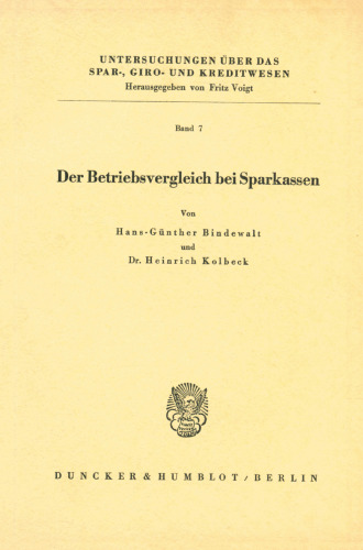 Der Betriebsvergleich bei Sparkassen