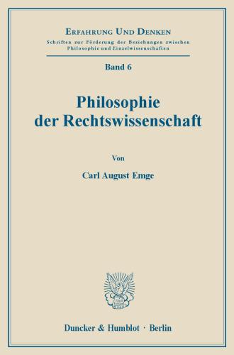 Philosophie Der Rechtswissenschaft (German Edition)