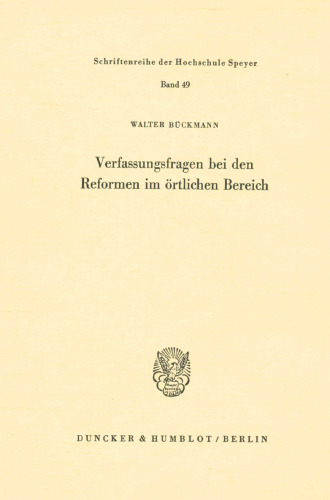 Verfassungsfragen bei den Reformen im örtlichen Bereich