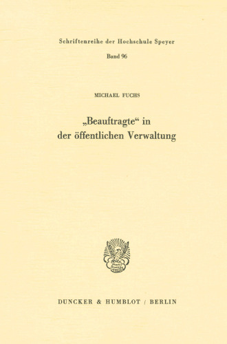 Beauftragte in Der Offentlichen Verwaltung (German Edition)