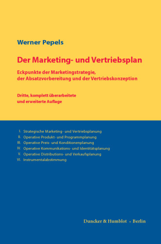 Der Marketing- und Vertriebsplan.: Eckpunkte der Marketingstrategie, der Absatzvorbereitung und der Vertriebskonzeption.