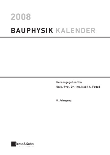Bauphysik-Kalender 2008 (German Edition)