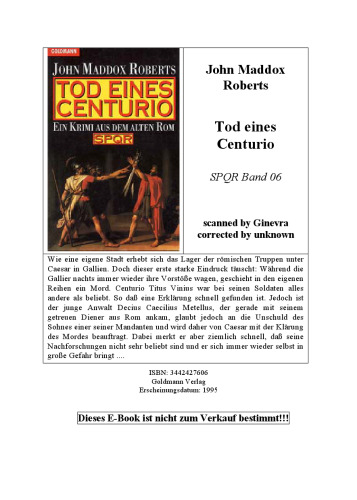 Tod eines Centurio. Ein Krimi aus dem alten Rom (SPQR Band 06)