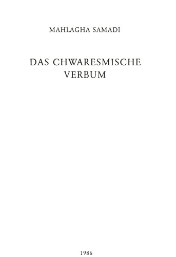 Das chwaresmische Verbum