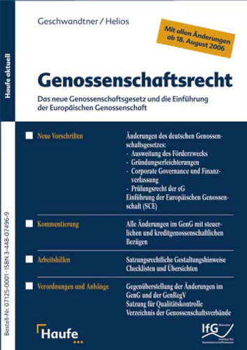 Genossenschaftsrecht GERMAN