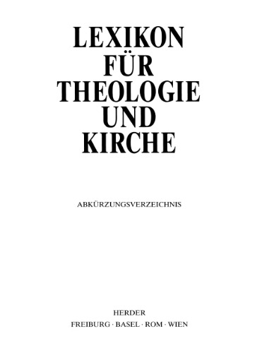 Lexikon für Theologie und Kirche: Abkürzungsverzeichnis (LThK3)