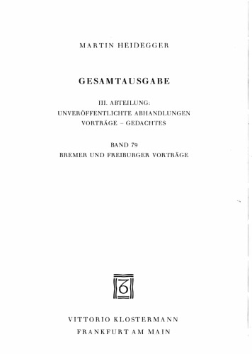 Bremer und Freiburger Vorträge