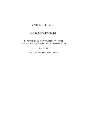Die Geschichte des Seyns