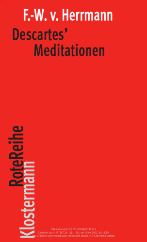 Descartes' Meditationen (Klostermann Rotereihe) (German Edition)