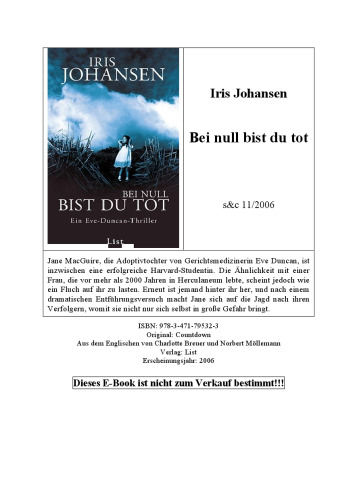 Bei null bist du tot. Ein Eve-Duncan-Thriller