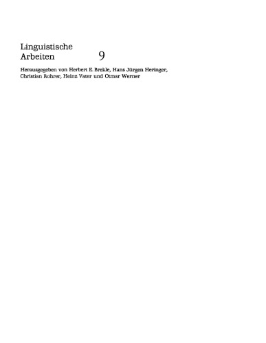 Linguistische Modellbildung und Methodologie