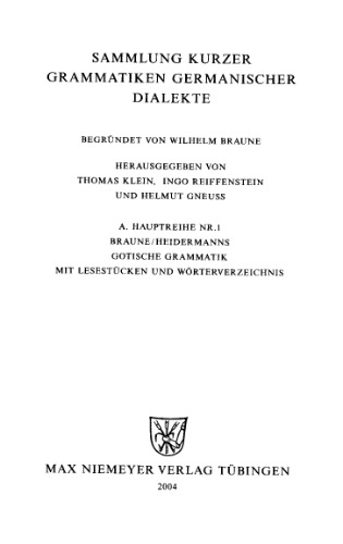 Gotische Grammatik: Mit Lesestücken und Wörterverzeichnis