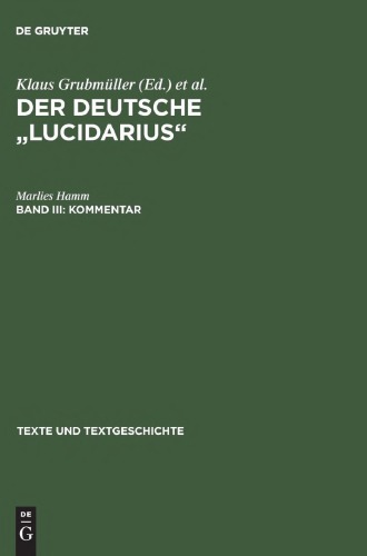 Der deutsche "Lucidarius". Band 3. Kommentar