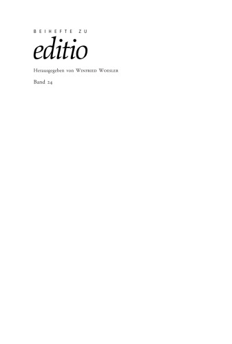 Jeremias Gotthelf - Wege zu einer neuen Ausgabe