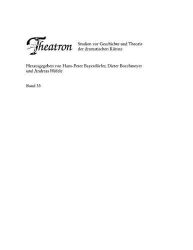 New Approaches to Theatre Studies and Performance Analysis