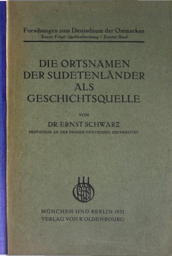 Die Ortsnamen der Sudetenländer als Geschichtsquelle